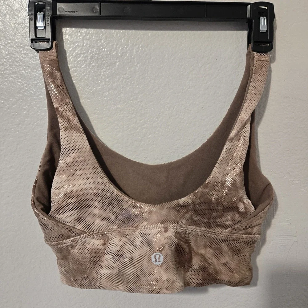 Lululemon Align Sports Bra Reversible Shiny Metallic Copper/Bronze Size 6